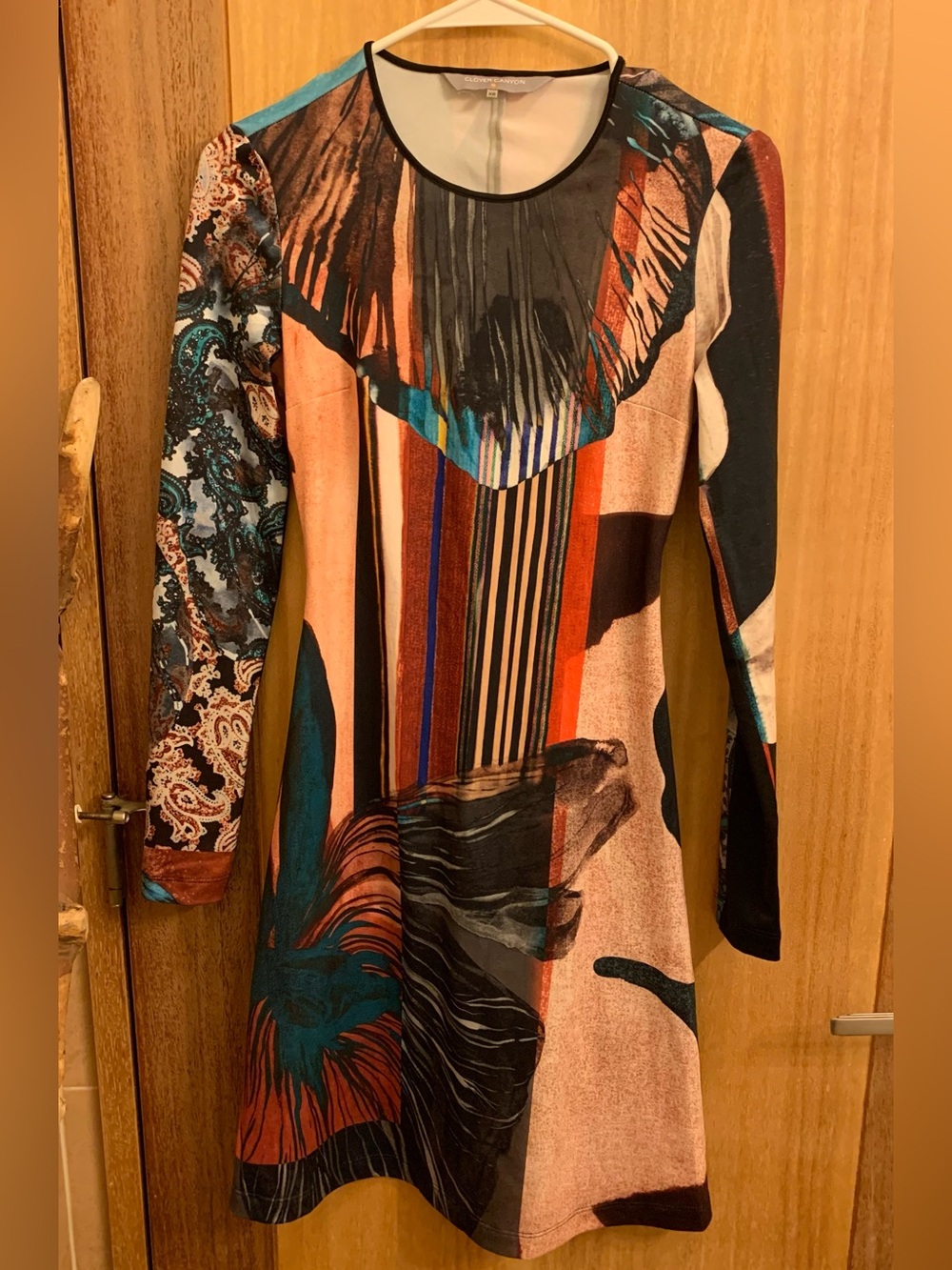 Clover Canyon Multicolor Abstract Long-Sleeve Dress Size XS (can fit S)